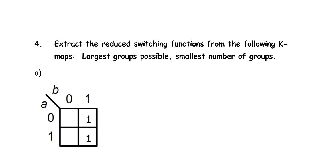4 . Extract the reduced switching functions from