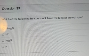 Question 3 9 Which of the following functions