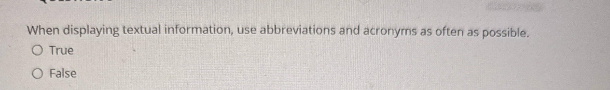 When displaying textual information, use