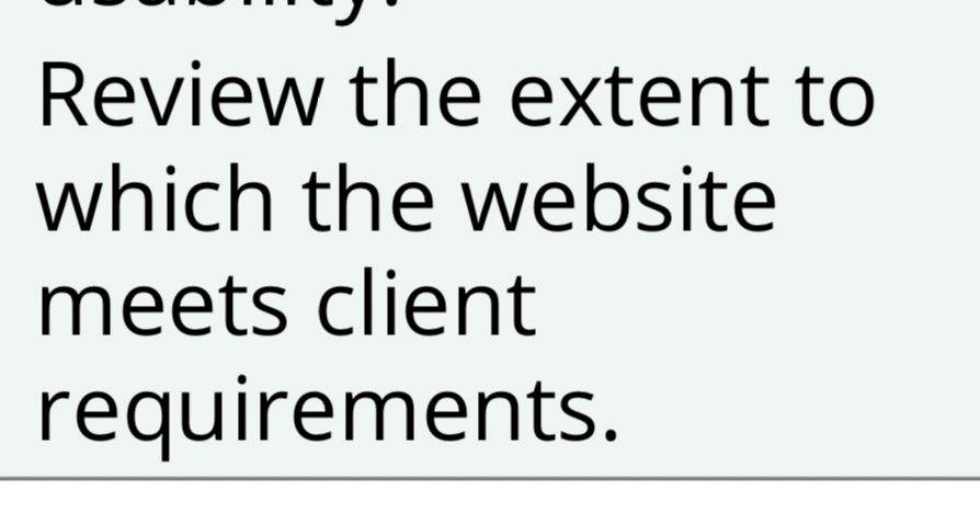 Review the extent to which the website meets