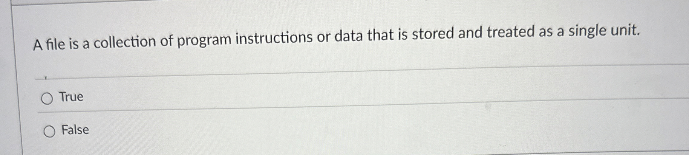 A file is a collection of program instructions or