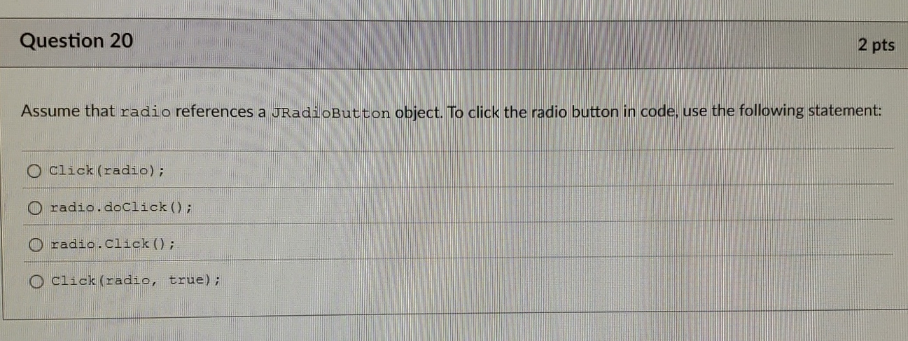 Question 2 0 2 pts Assume that radio references a