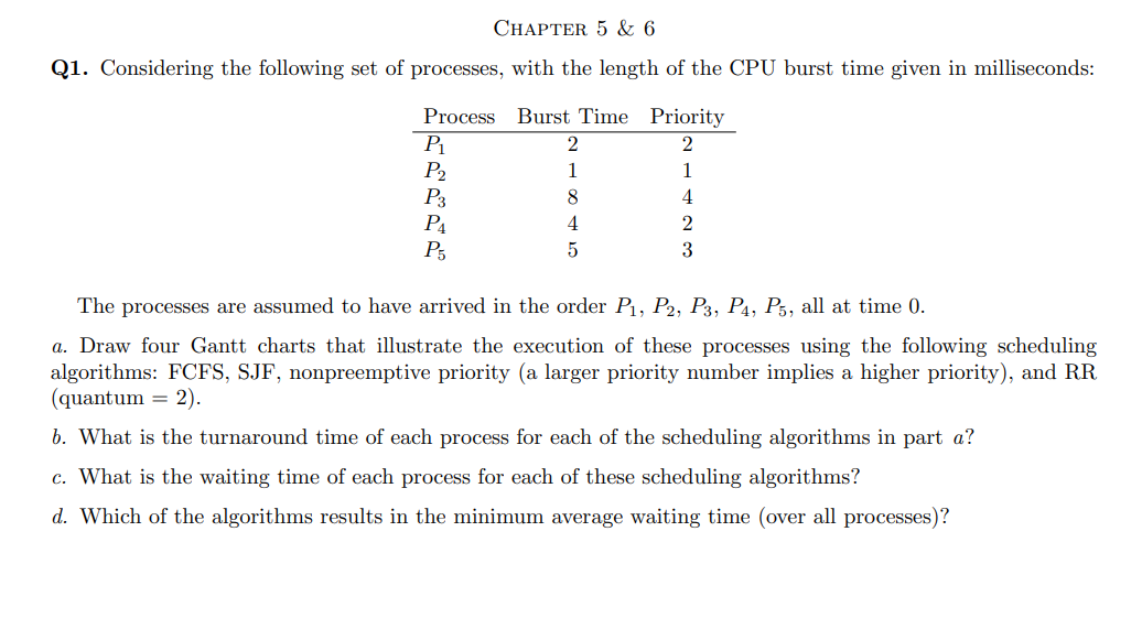 Chapter 5 & 6 Q 1 . Considering the following set