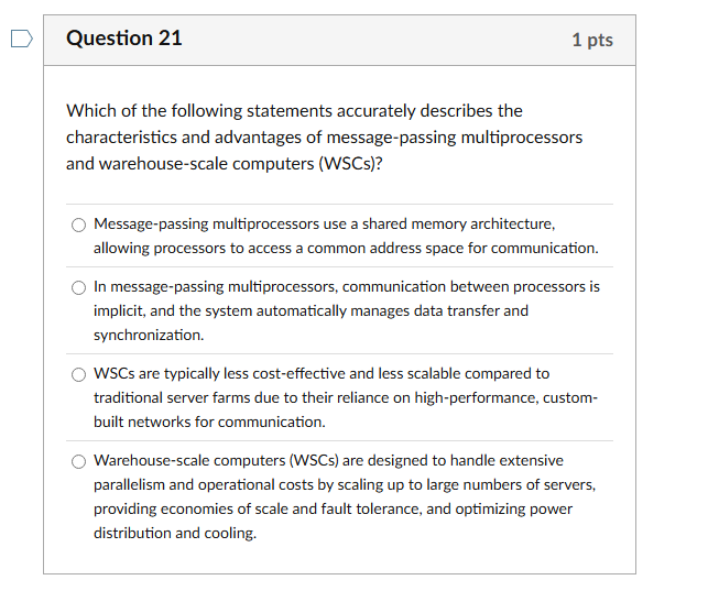 Question 2 1 Which of the following statements
