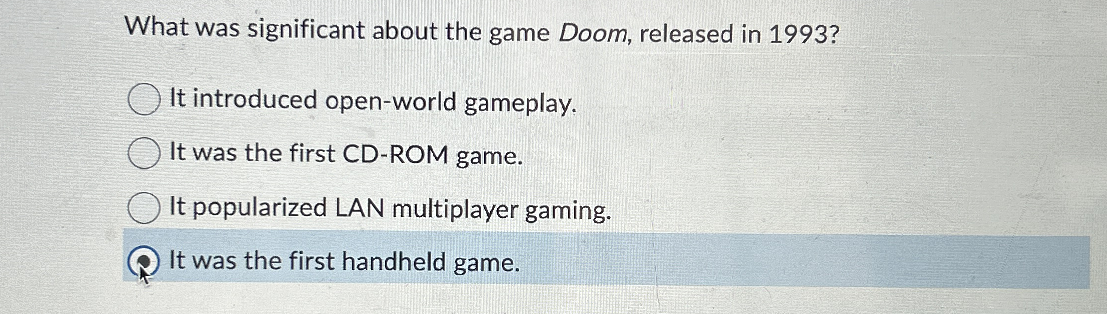 What was significant about the game Doom,