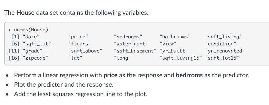 Write a program using R to perform linear