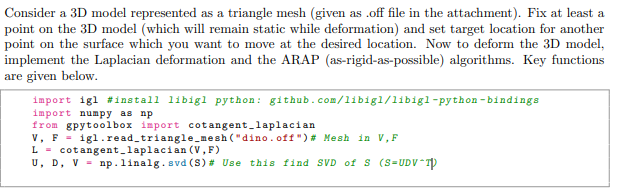 Consider a 3 D model represented as a triangle