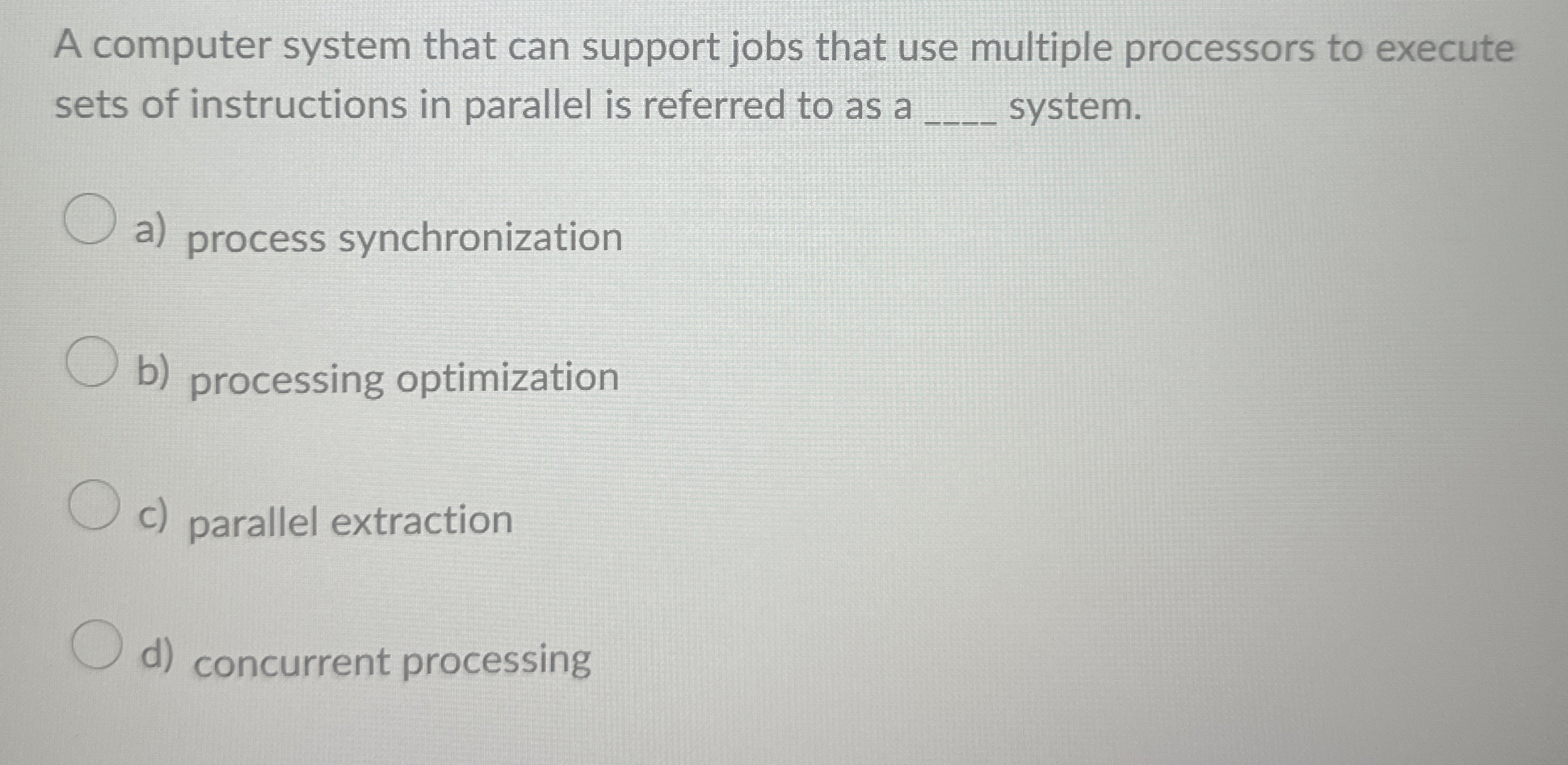 A computer system that can support jobs that use