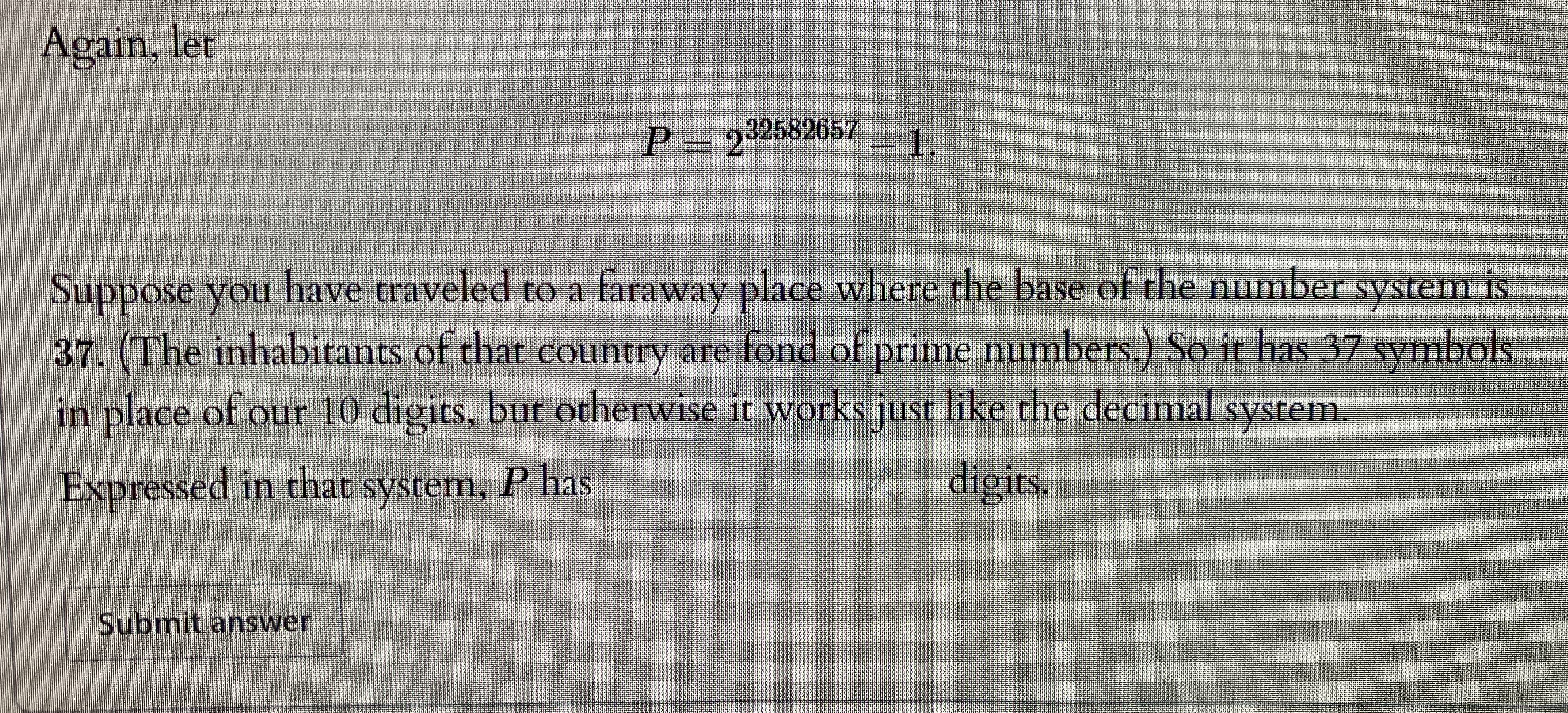 Integer representations