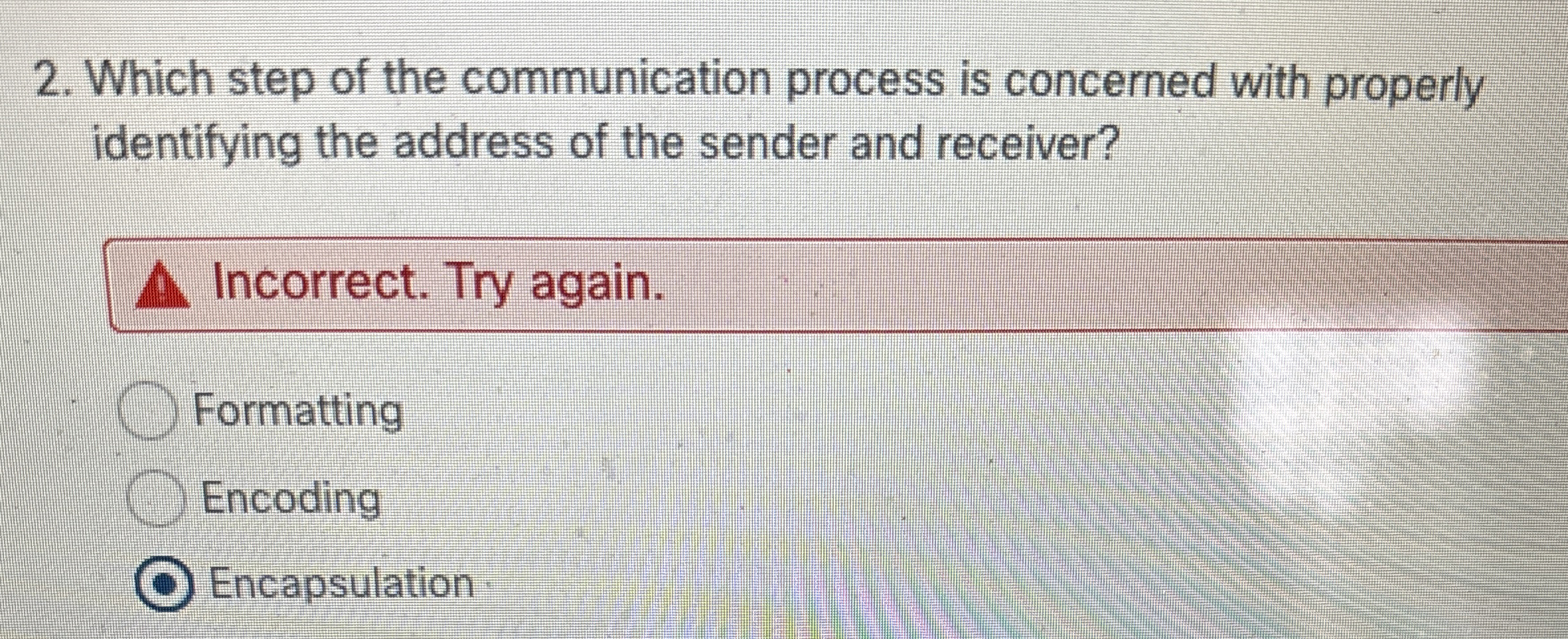 Which step of the communication process is