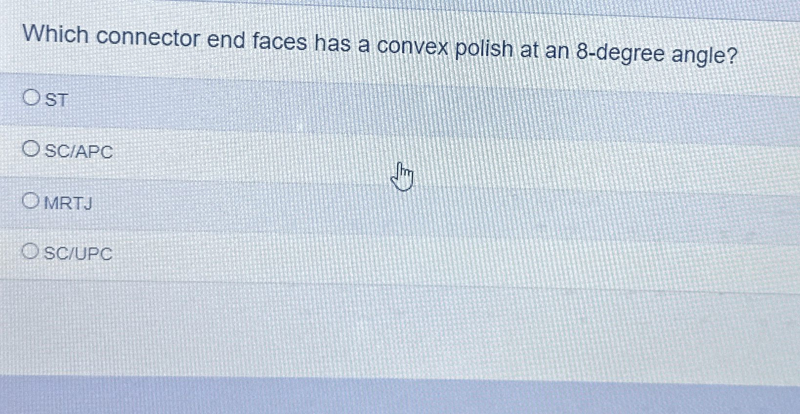 Which connector end faces has a convex polish at