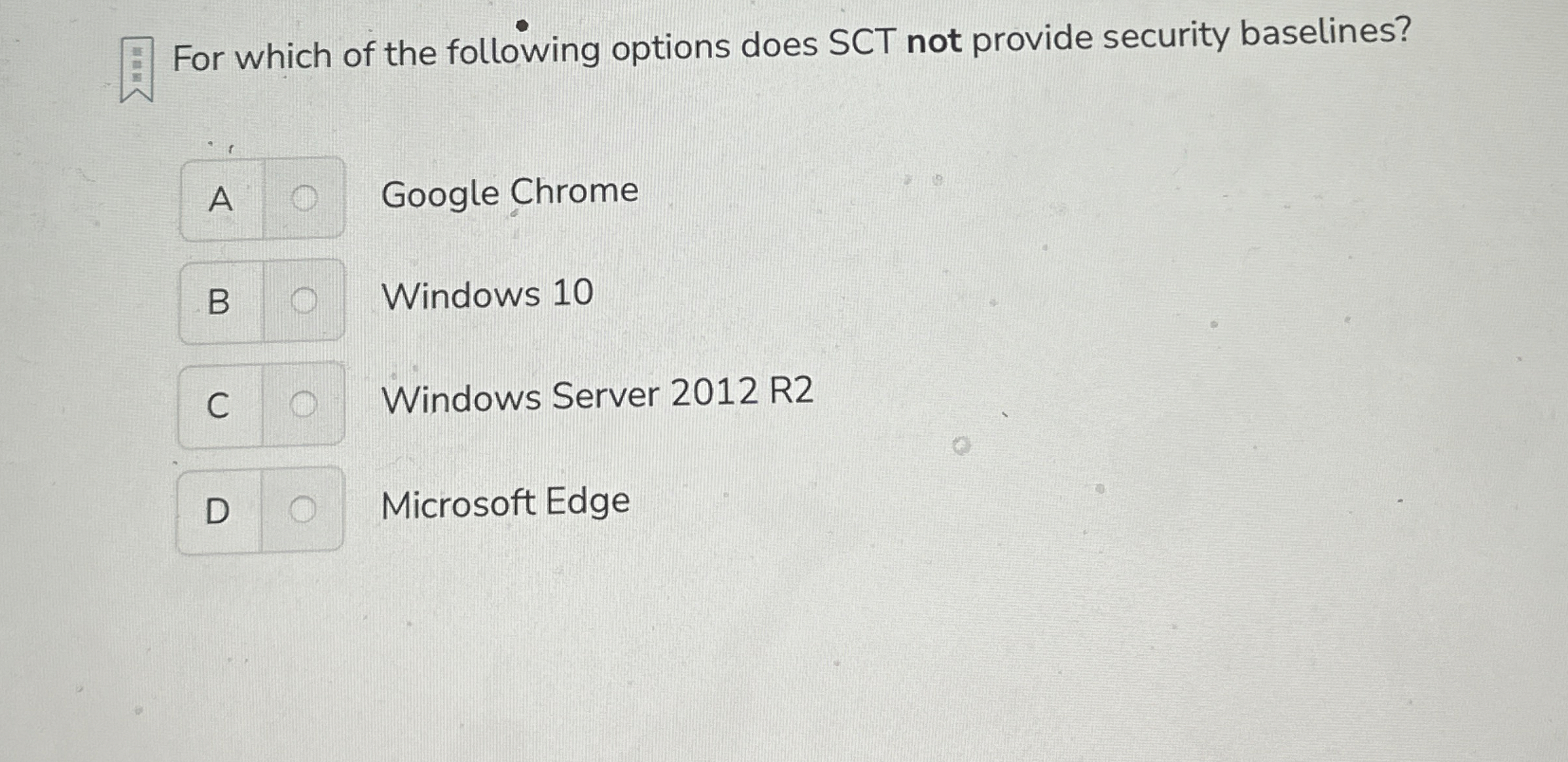For which of the following options does SCT not