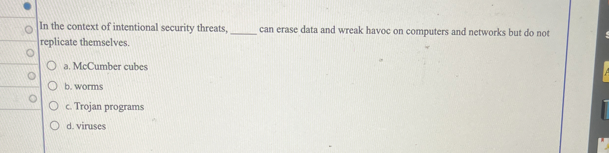 In the context of intentional security threats,