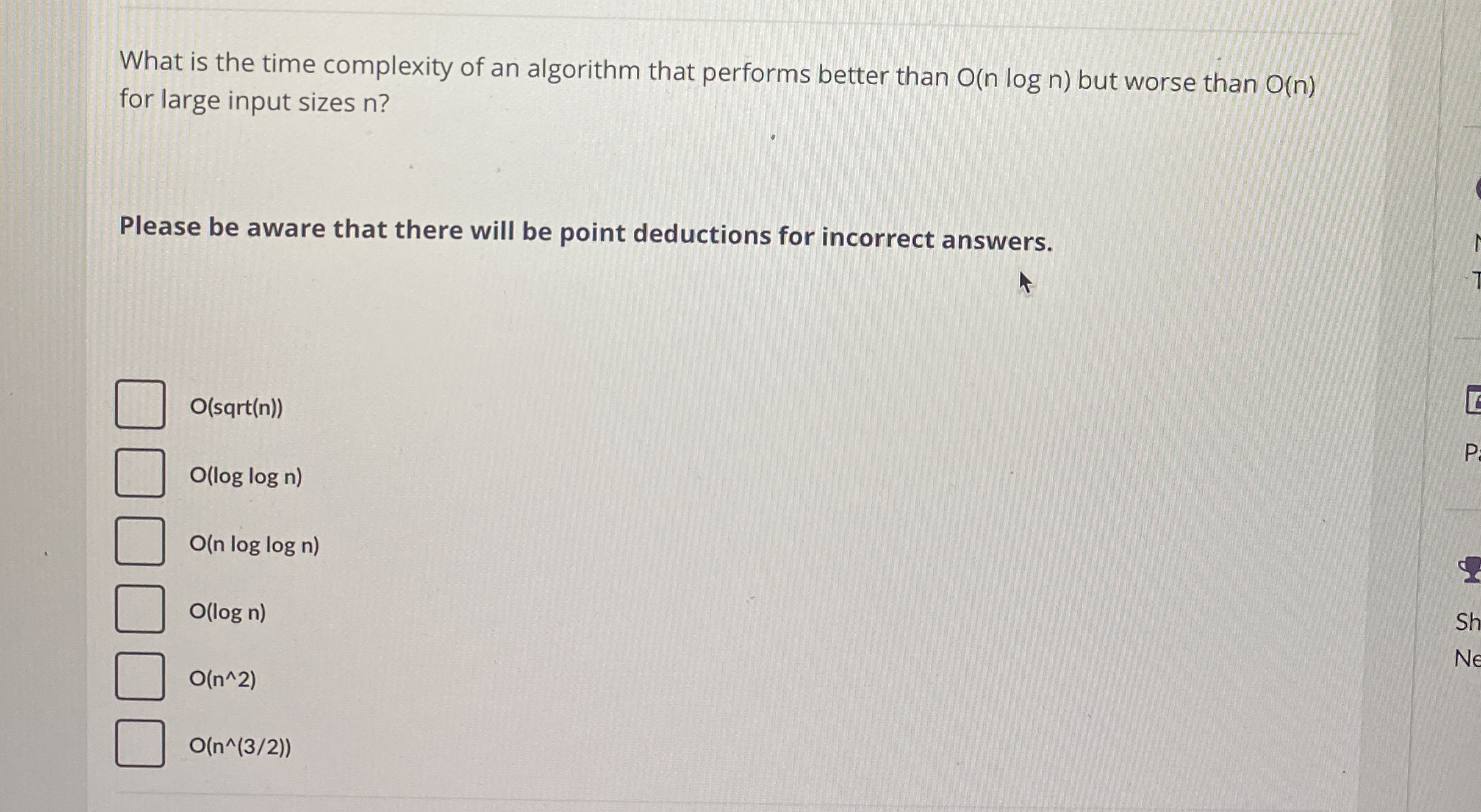 What is the time complexity of an algorithm that