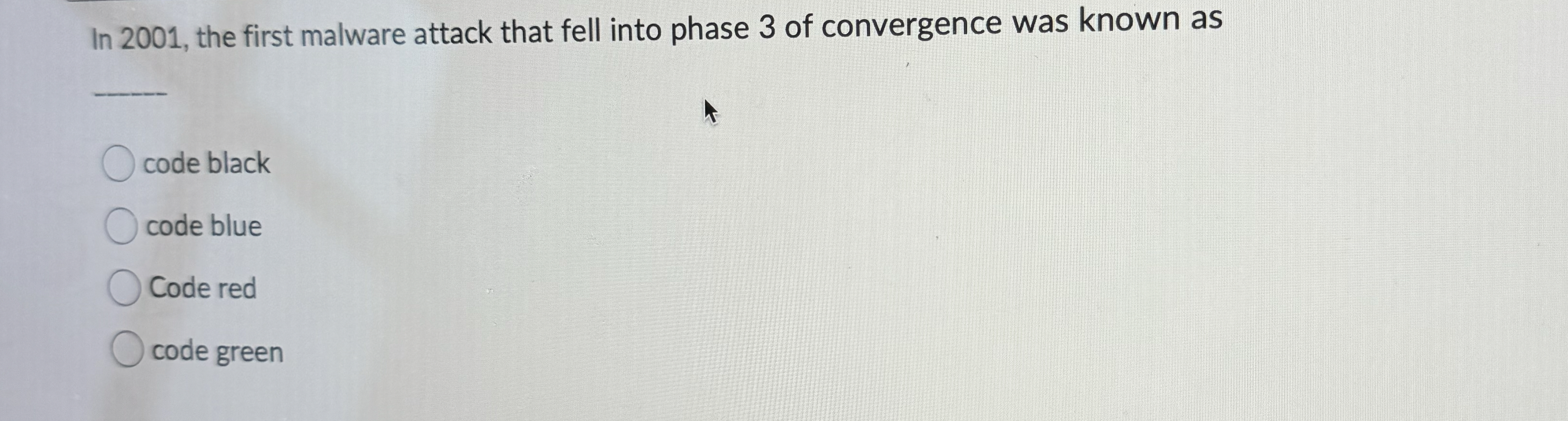 In 2 0 0 1 , the first malware attack that fell