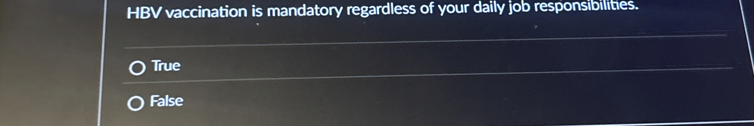 HBV vaccination is mandatory regardless of your