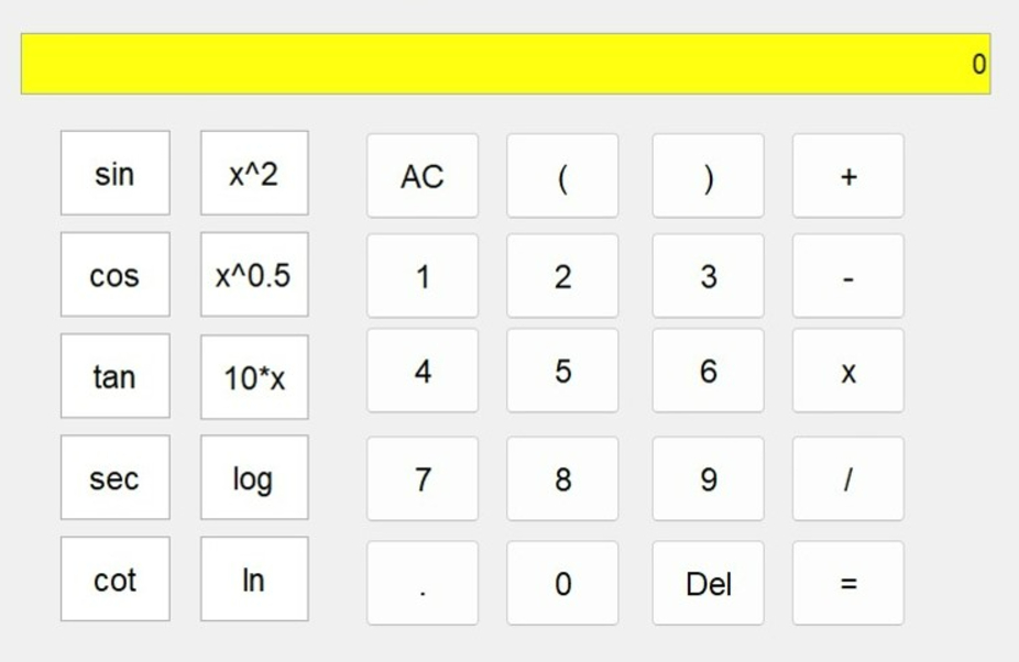 desing a simple calculator using matlab GUI