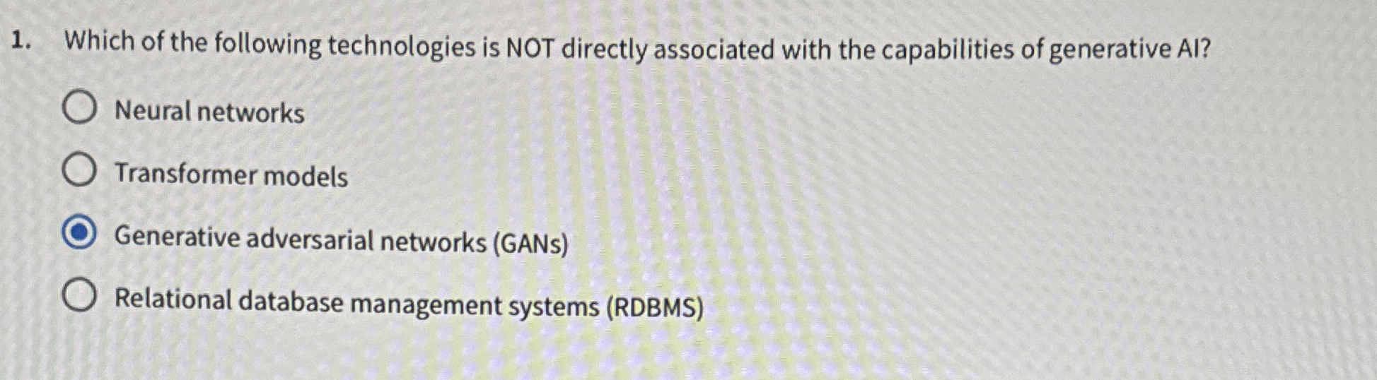 Which of the following technologies is NOT