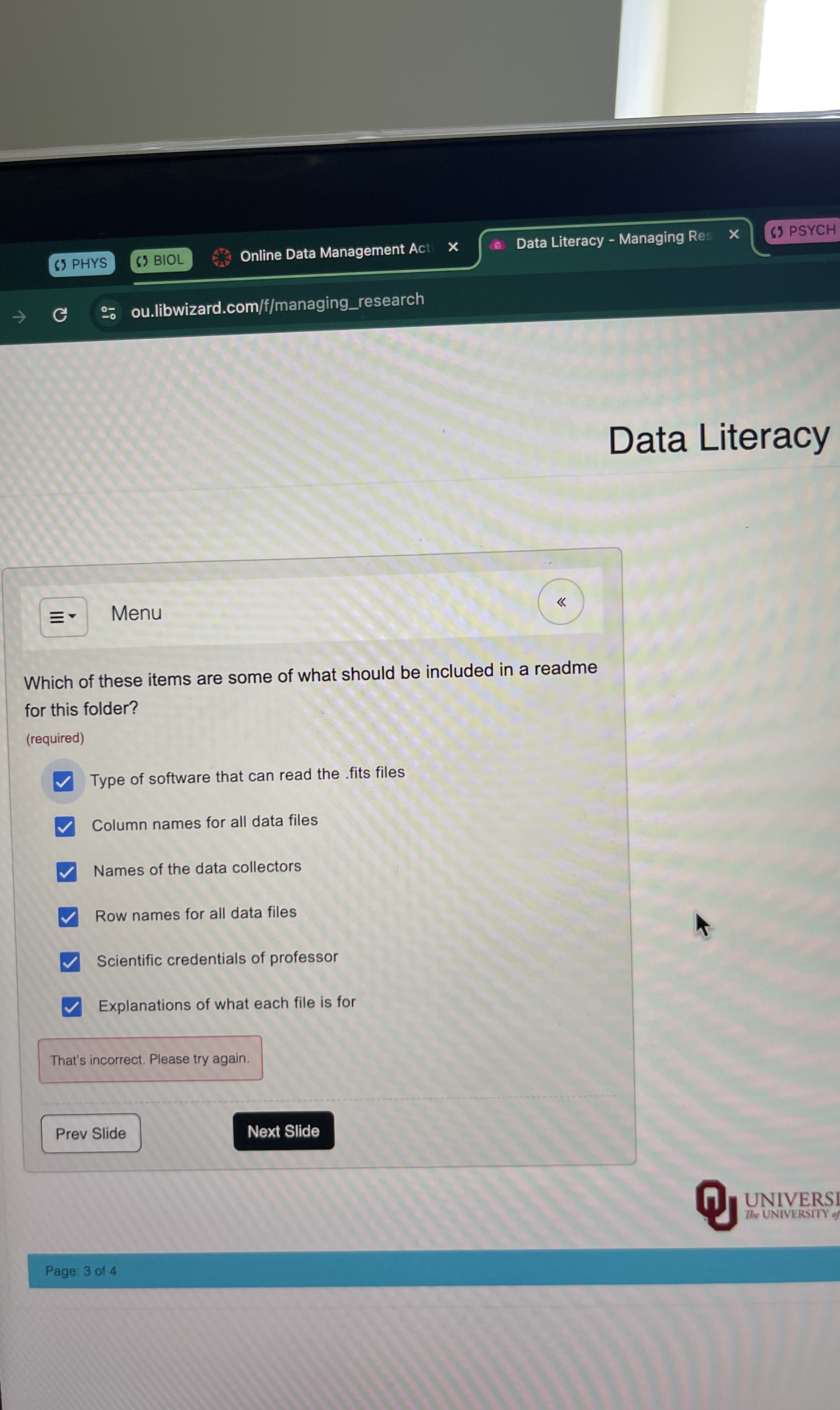 Which of these items are some of what should be
