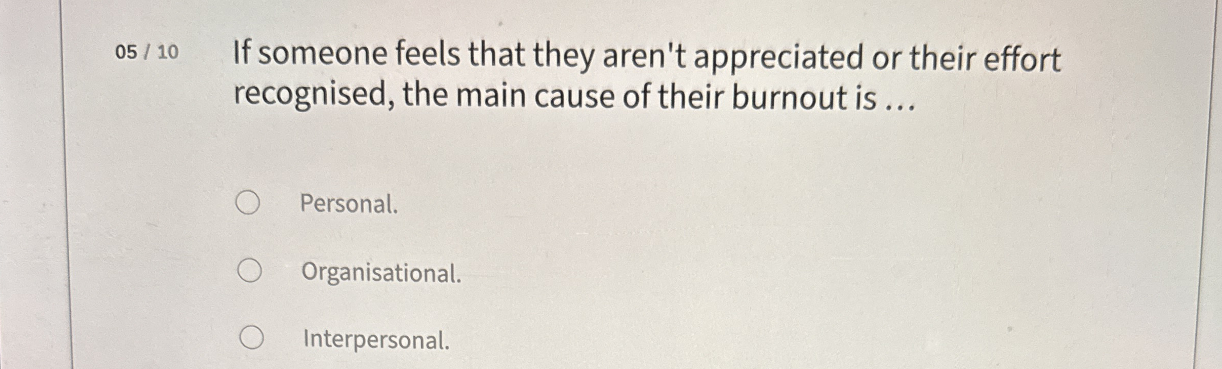 0 5 / 1 0 If someone feels that they aren't