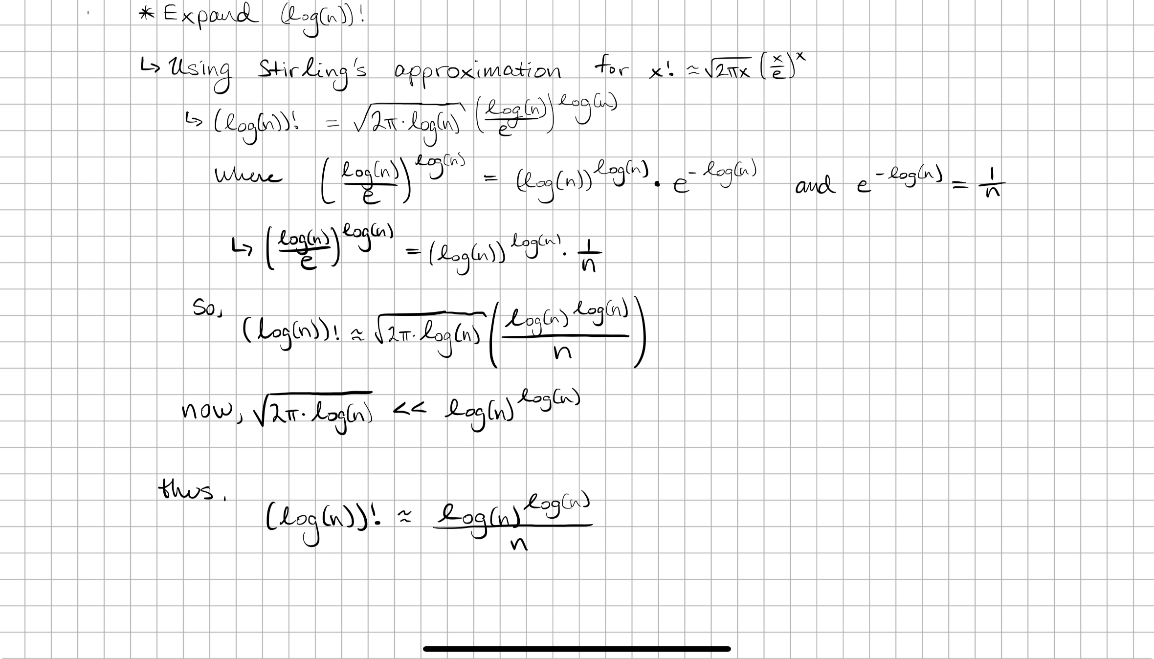 Expand ( l o g ( n ) ) ! Using Stirling's
