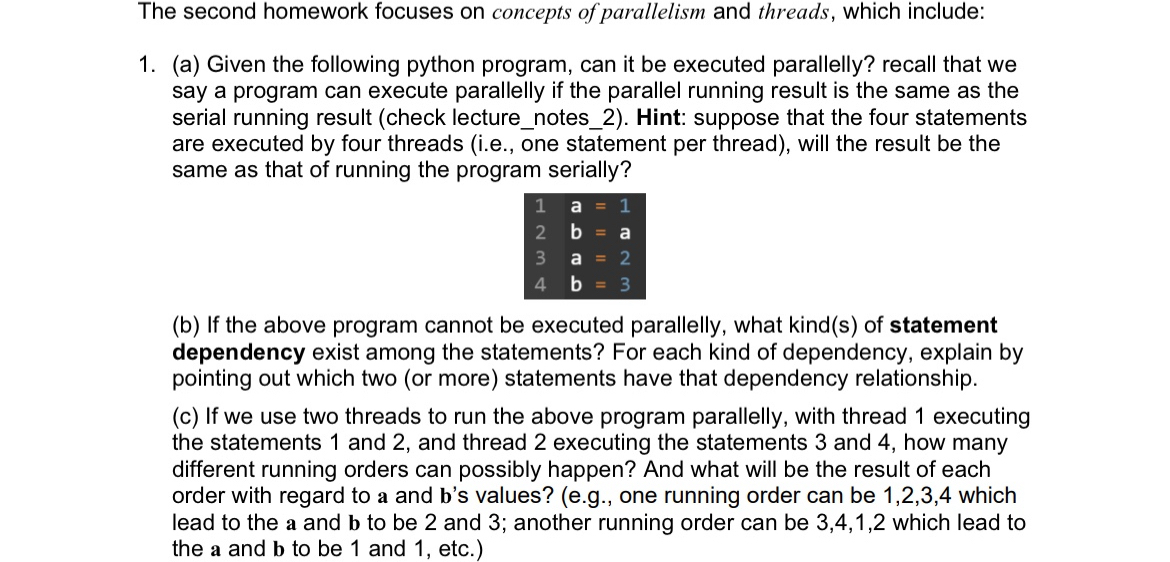 The second homework focuses on concepts of