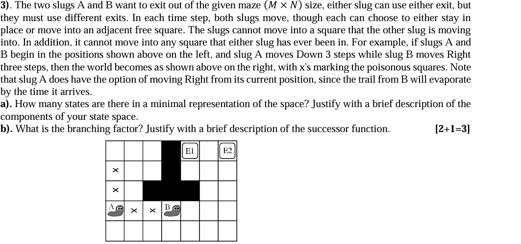. The two slugs A and B want to exit out of the