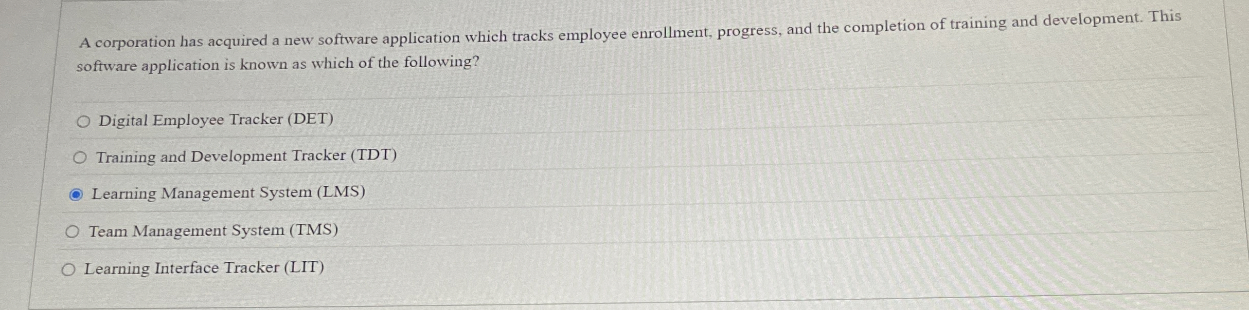 A corporation has acquired a new software