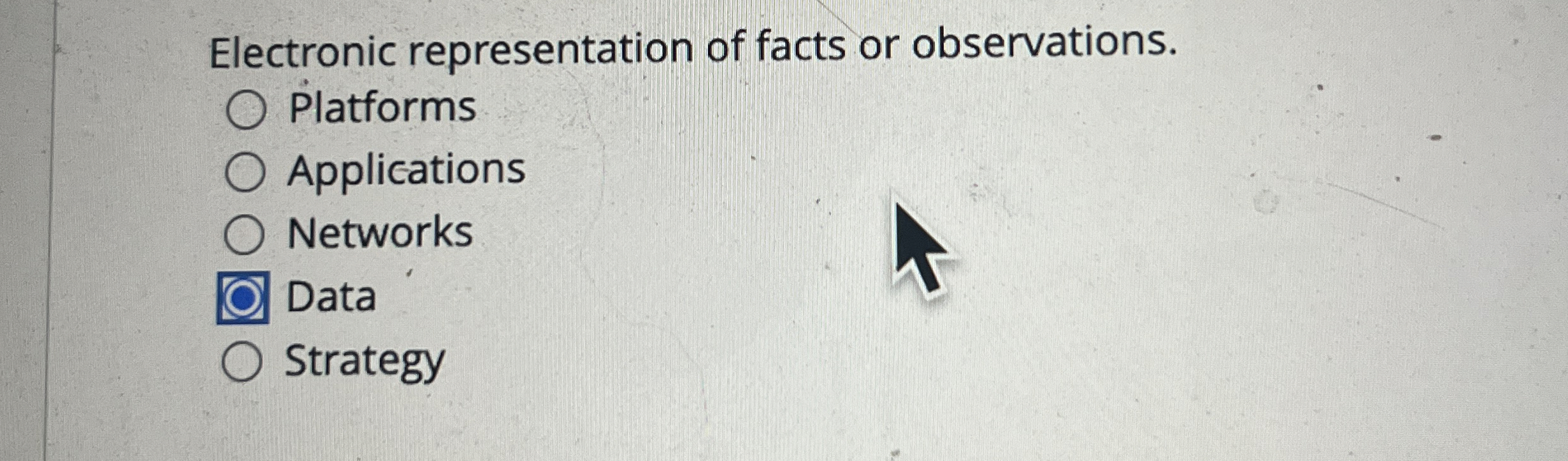 Electronic representation of facts or