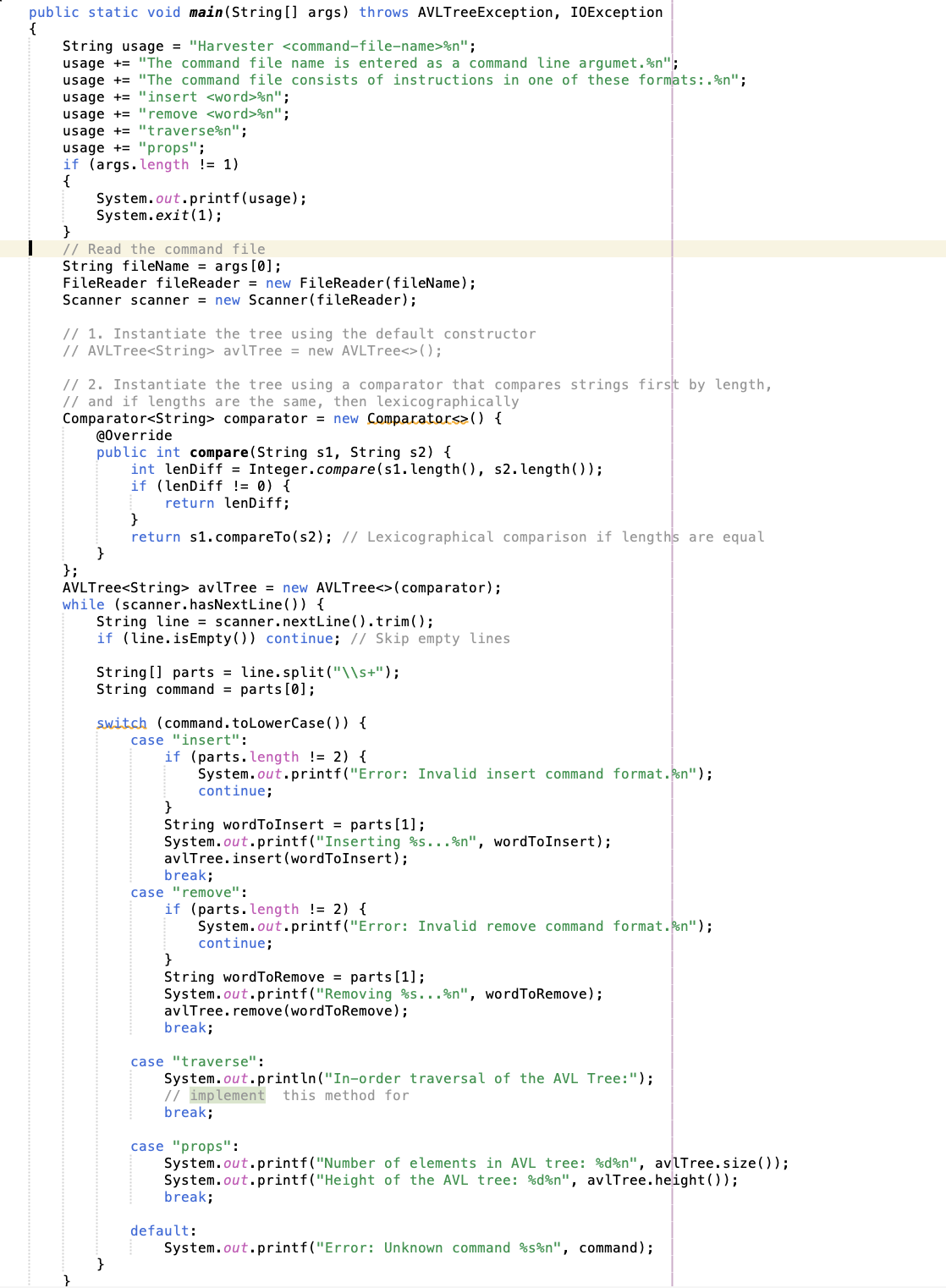 ` ` ` public static void main ( String [ ] args )