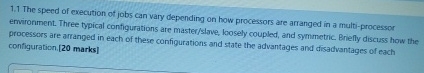 1 . 1 The speed of execution of jobs can vary