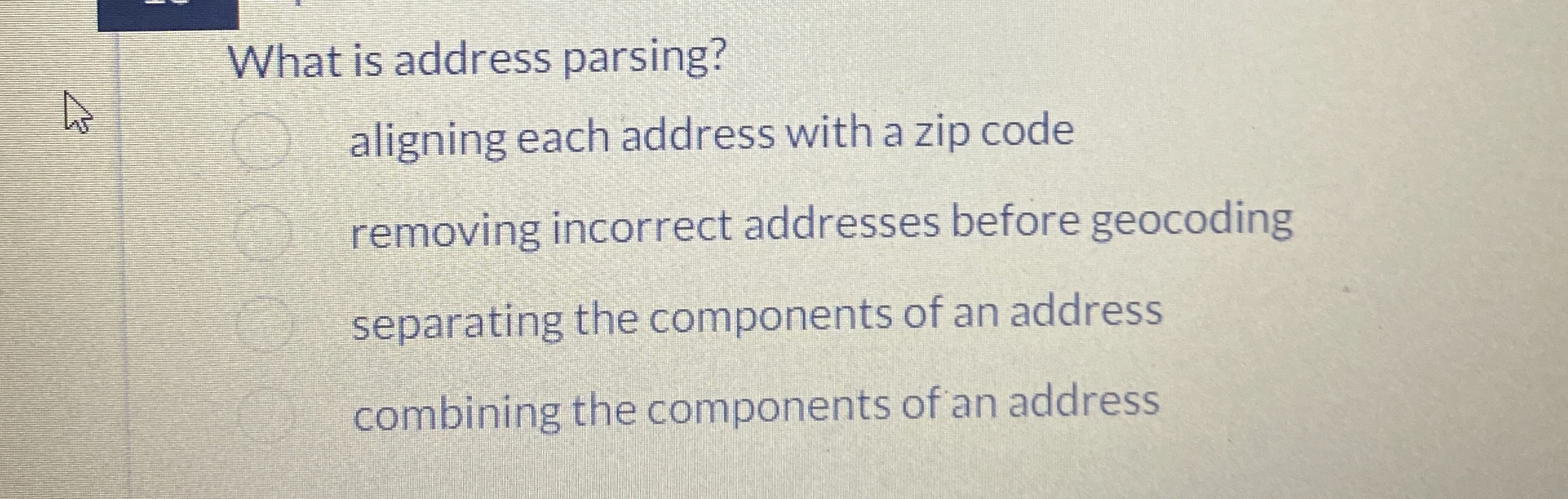 What is address parsing? aligning each address