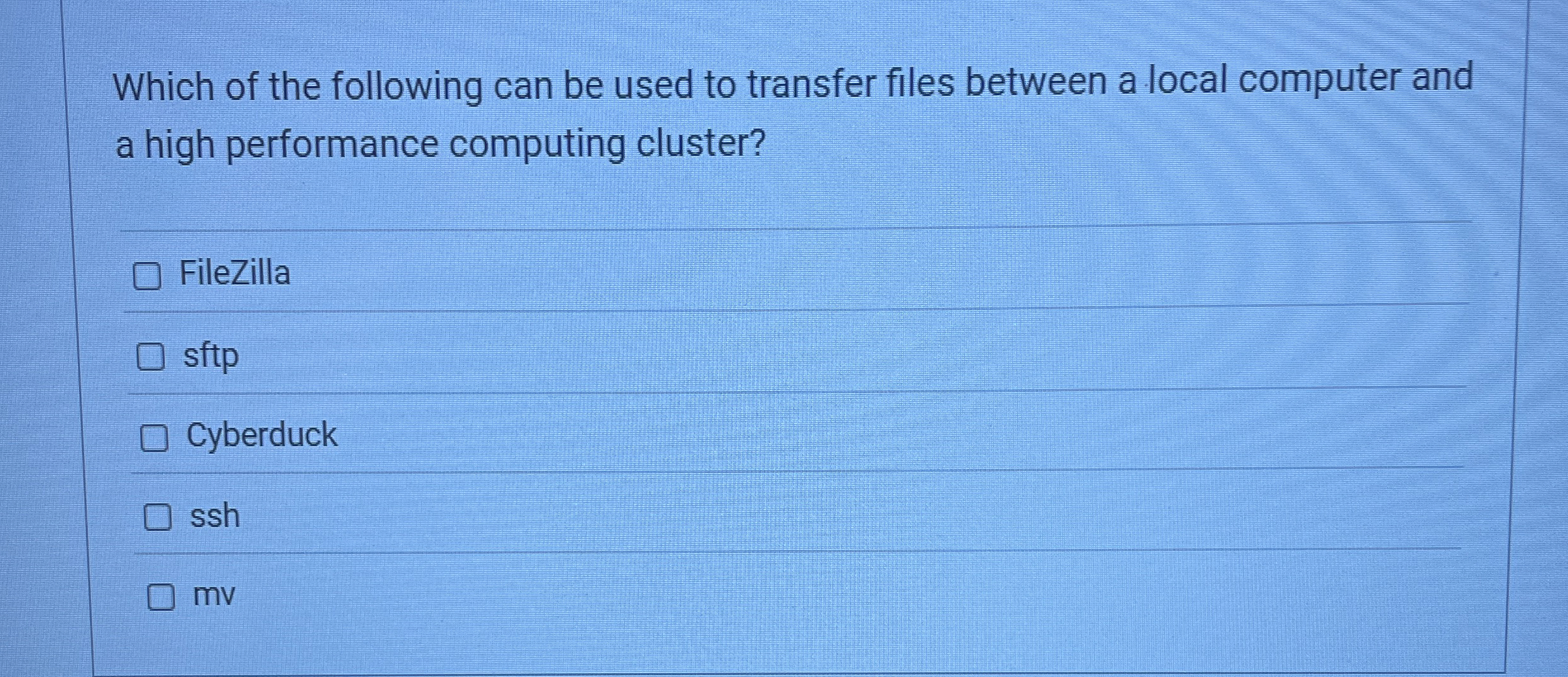 Which of the following can be used to transfer