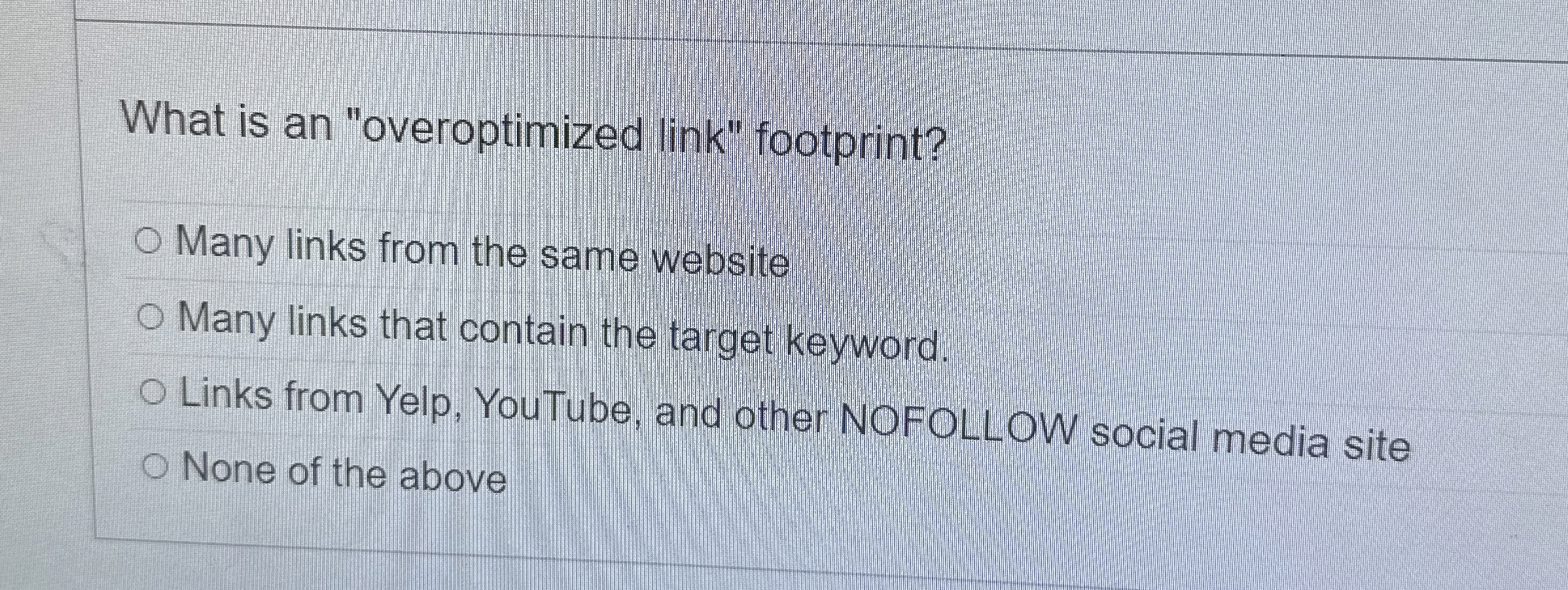 What is an "overoptimized link" footprint? Many