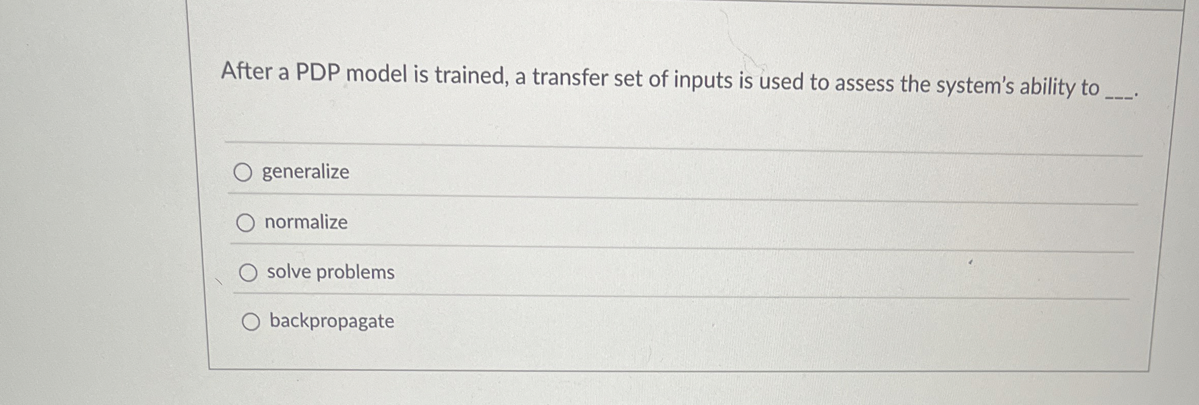 After a PDP model is trained, a transfer set of