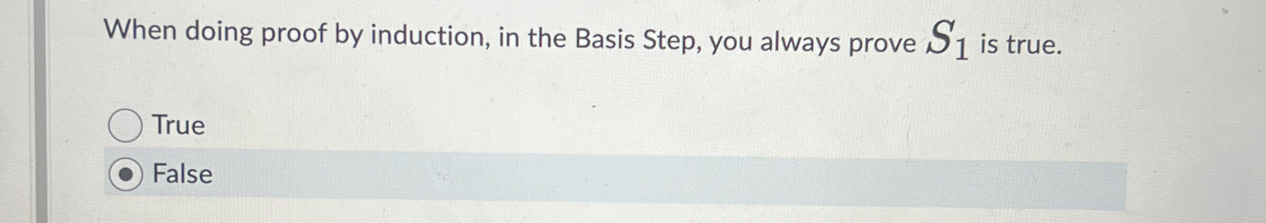 When doing proof by induction, in the Basis Step,