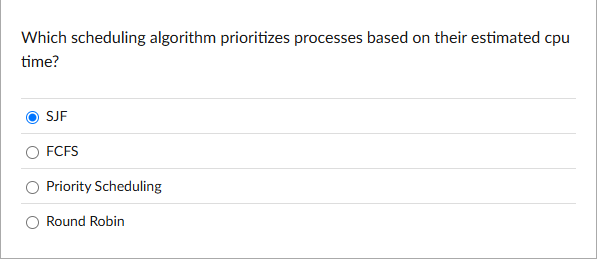 Which scheduling algorithm prioritizes processes
