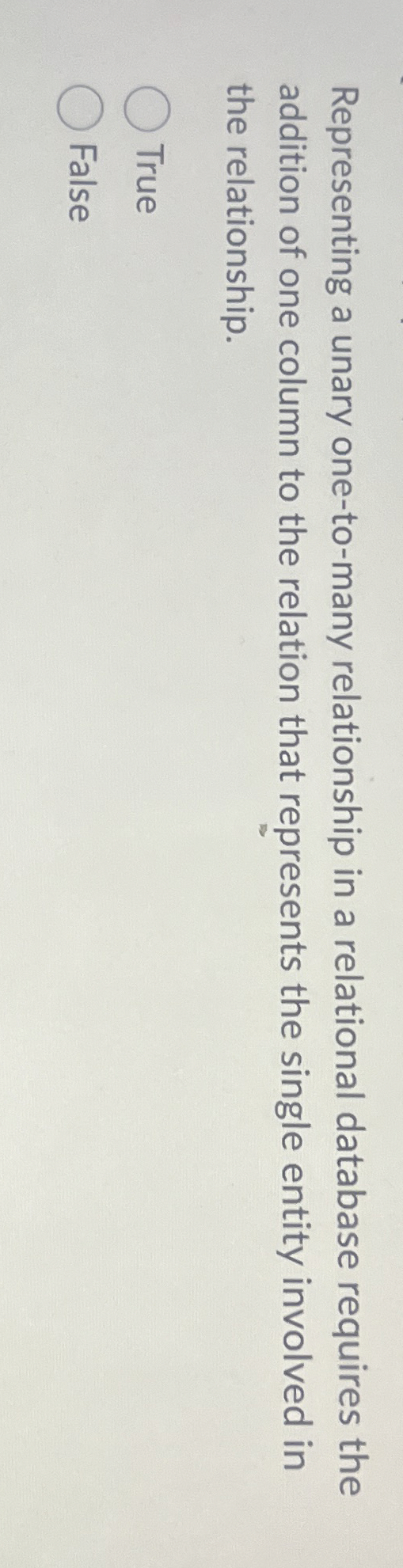 Representing a unary one - to - many relationship