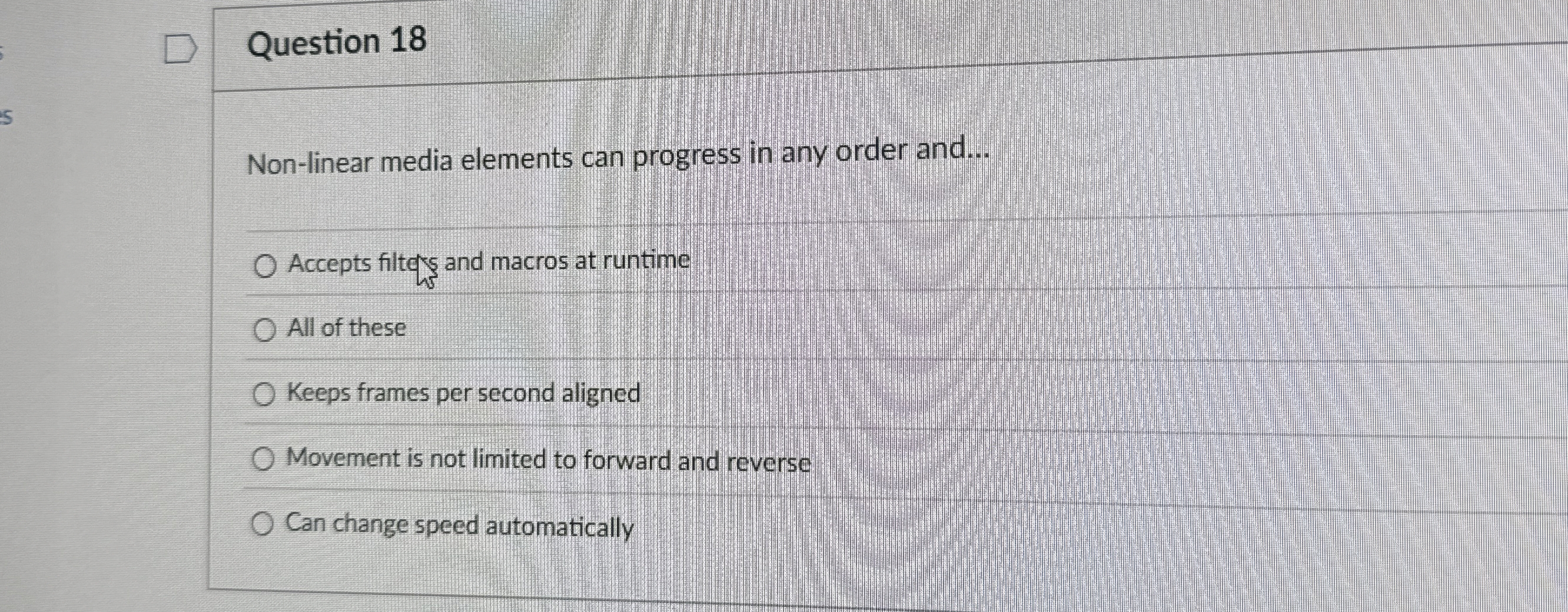 Question 1 8 Non - linear media elements can