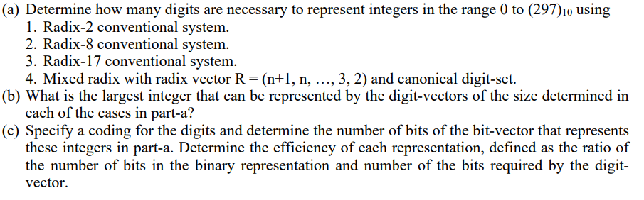 Computer Arithmetic ( a ) Determine how many