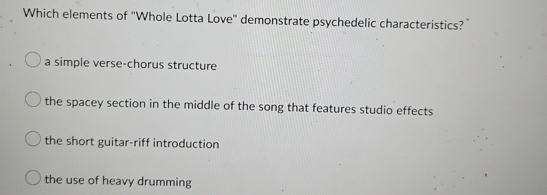Which elements of "Whole Lotta Love" demonstrate
