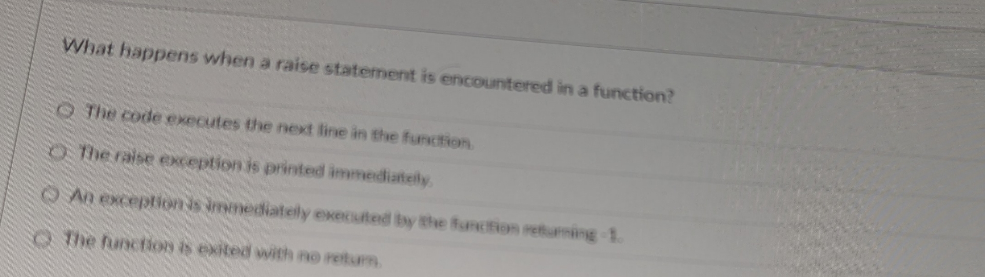 What happens when a raise statement is