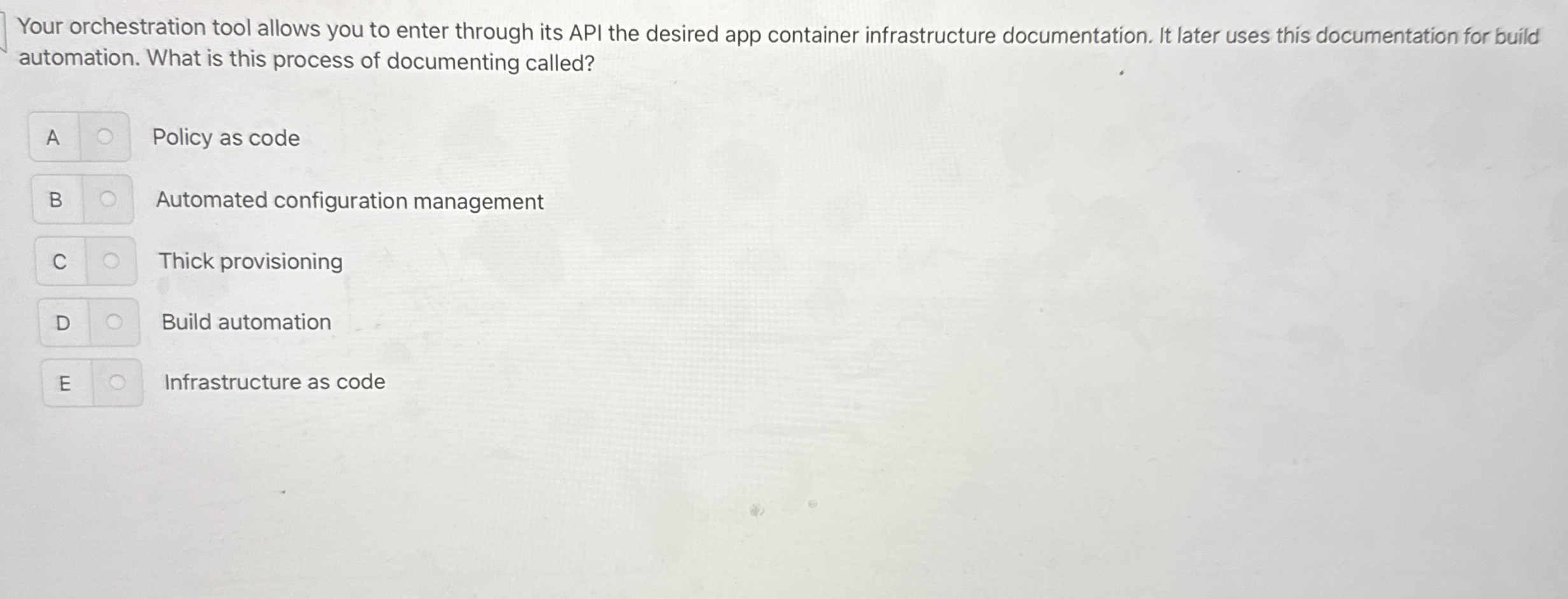 Your orchestration tool allows you to enter
