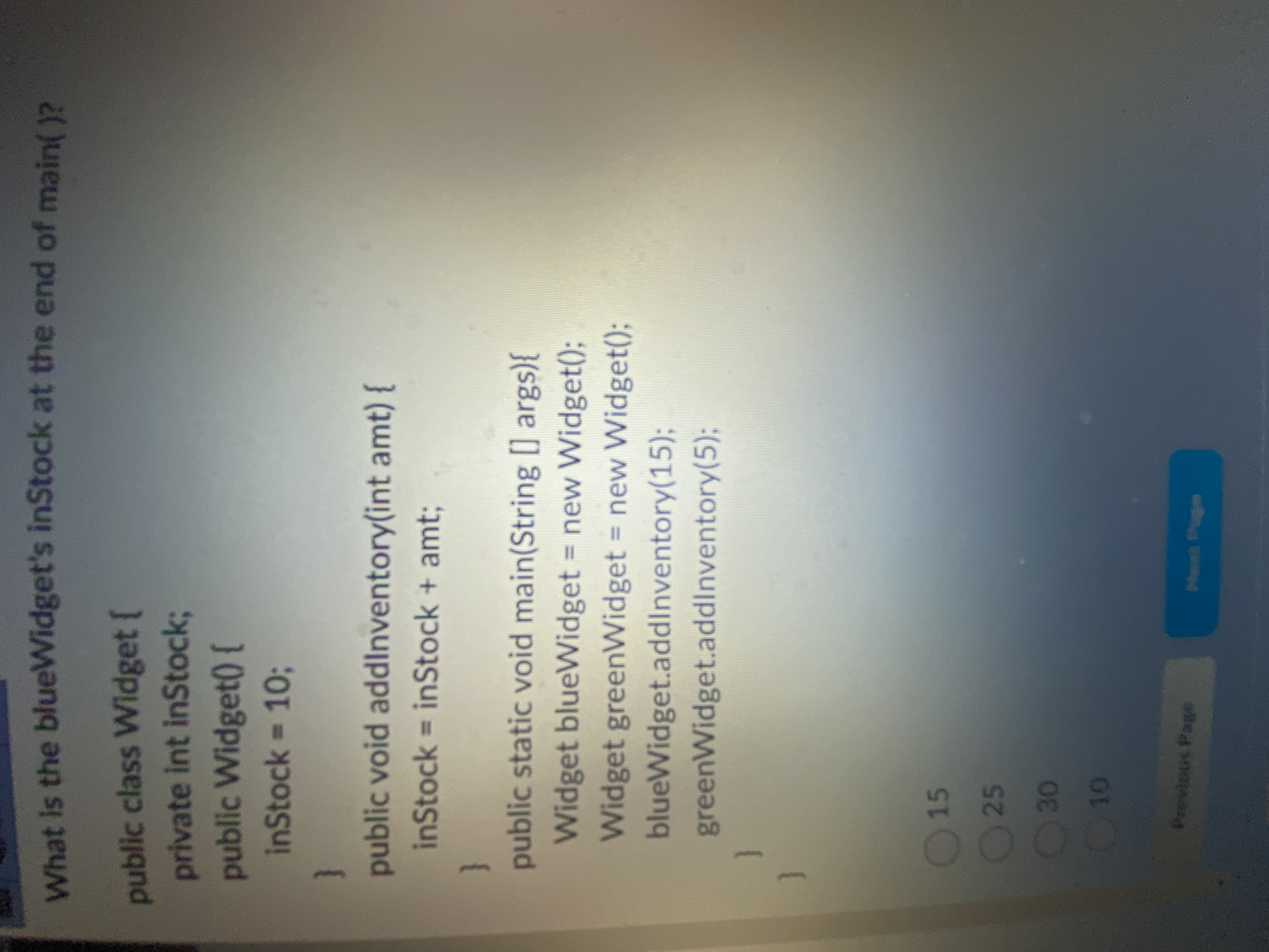 What is the blueWidget's inStock at the end of