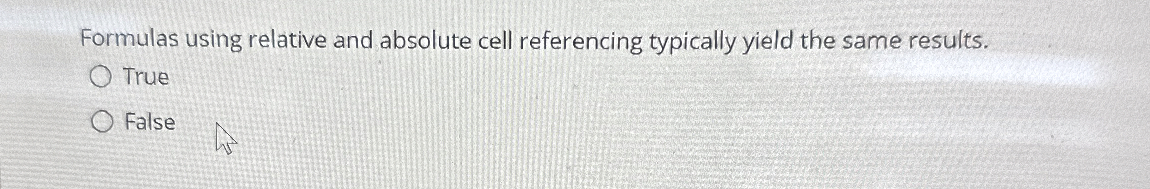 Formulas using relative and absolute cell