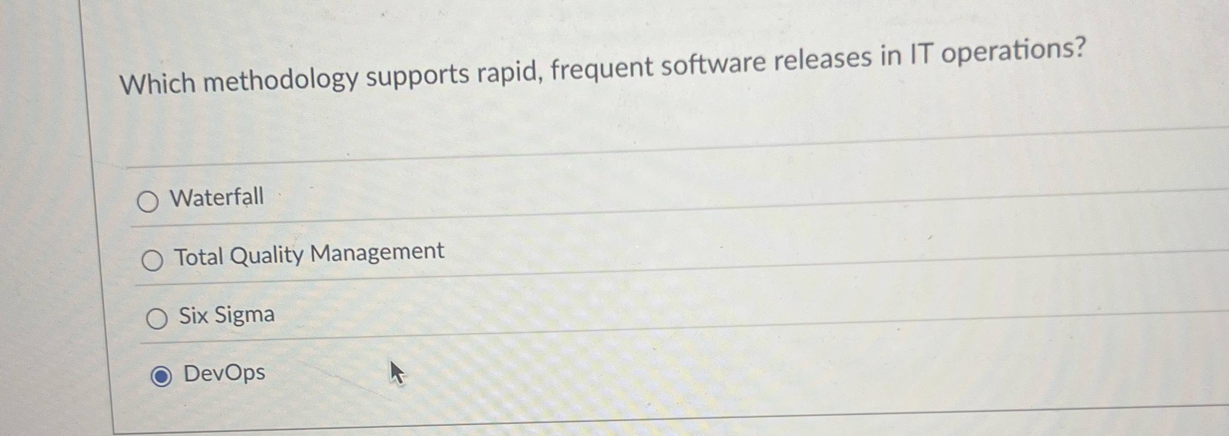 Which methodology supports rapid, frequent