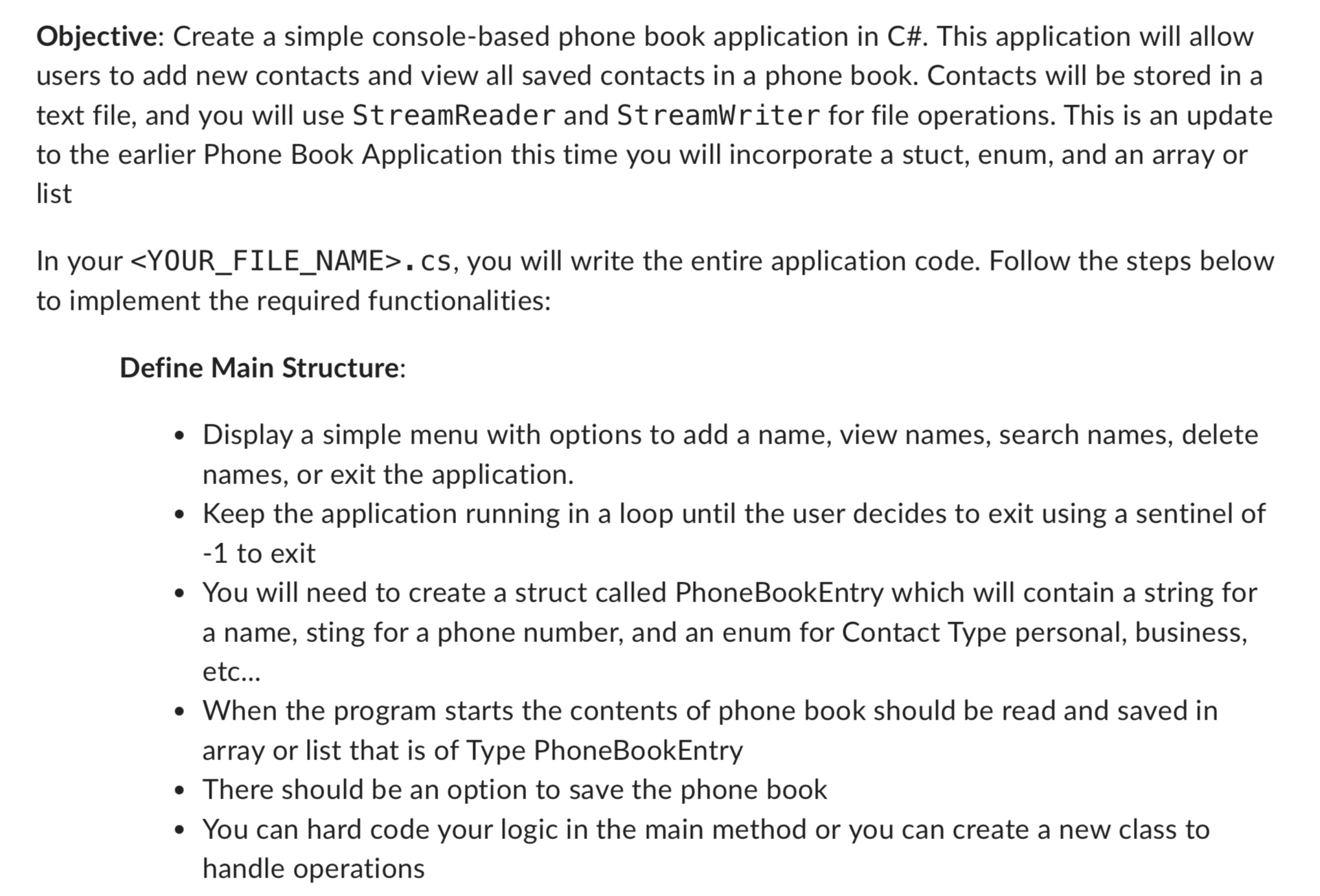 Using C# Objective: Create a simple console -