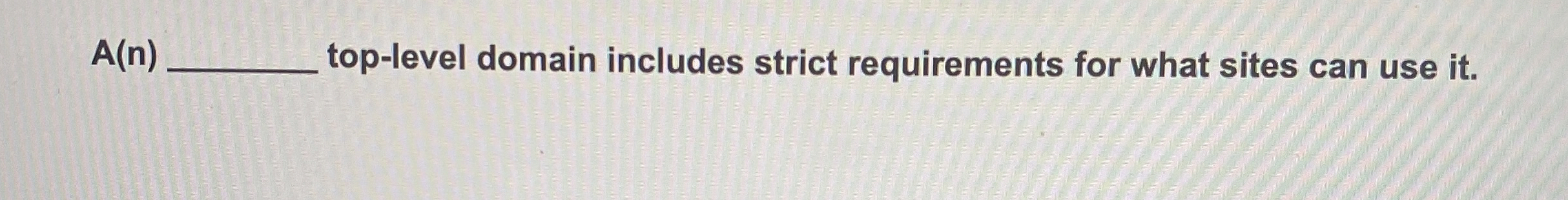 A ( n ) top - level domain includes strict