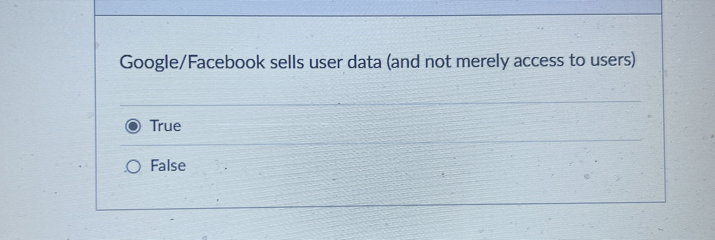 Google / Facebook sells user data ( and not