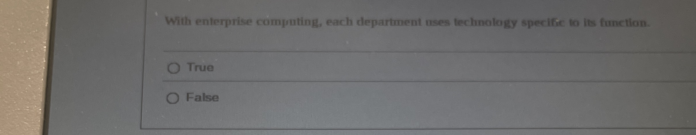 With enterprise computing, each department uses